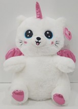 Hug Me Winged Pal Caticorn White &amp; Pink With Shimmer Valentine, 10In - £13.44 GBP