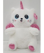 Hug Me Winged Pal Caticorn White &amp; Pink With Shimmer Valentine, 10In - £13.29 GBP