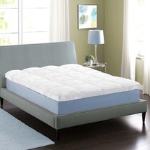 Superior Mattress Topper, Down Alternative 2 Inch Deep Sized Bed Pillow, White. - £68.68 GBP