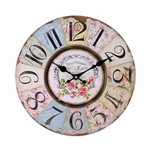 Jones Home and Gift Floral Patchwork Clock, Multi-Colour  - £34.11 GBP