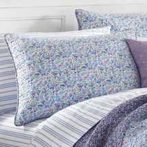 Laura Ashley Marabel Floral Garden Party Blue Purple Quilted 2-PC Standard Shams - $38.00