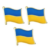 3 Ukraine Flag Pins 0.5&quot; Ukrainian Pride Lapel Pin Hat Tie Tack Badge Lot Set - £7.80 GBP