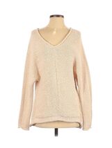 Free People Beige Peach (?) Crochet V-Neck Pullover Sweater Women's Smal... - $34.65
