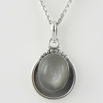 925 Sterling Silver Chalcedony Handmade Necklace 18&quot; Chain Festive Gift PS-1916 - £22.40 GBP