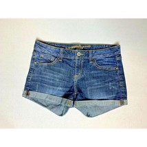 Arizona Juniors Sz 1 Jean Shorts Cuffed Denim Cotton Blend - $7.69