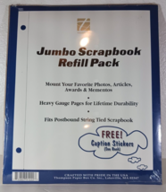 JUMBO SCRAPBOOK REFILL PACK Heavy Gauge Pages w Stickers Thompson Paper ... - £5.09 GBP