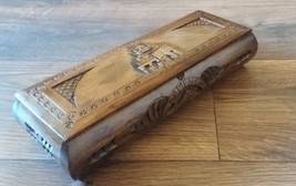 Handcrafted Long Armenian Wooden Box with Saint Gayane Church and Mount ... - $74.00