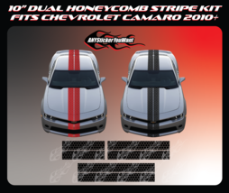 10&quot; Dual Honeycomb Stripe Kit Vinyl Decal Fits Chevrolet Camaro 2010-2021 - £73.69 GBP