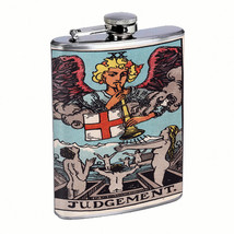 Tarot Cards D21 Flask 8oz Stainless Steel Hip Drinking XX Judgement - £11.64 GBP