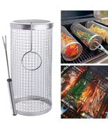 [1 PCS] 2024 New Rolling Grilling Basket BBQ Grill Basket for Outdoor St... - £23.59 GBP
