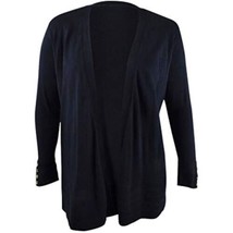 $80 Charter Club Womens Plus Striped Open-Front Cardigan Sweater Black Size 0X - £35.54 GBP