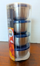 Bombay Prep Bowls Blue Lids 4pc Stainless Steel BPA-Free Plastic 4.4 oz ... - $16.97
