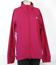 Adidas Signature Zip Front Poly Jacket Red Violet Women&#39;s NWT - £31.45 GBP