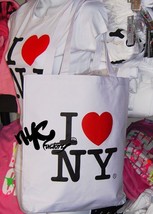 I Love Ny Tote Shoulder Bag Shopping Black White Pink Gift Event Wedding Favor - £7.71 GBP