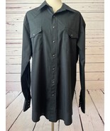 Wrangler Western Pearl Snap Shirt LT Large Tall Mens Cowboy Black Rodeo - $685.00 MXN