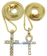 Cruz Y Ankh Collar Egipcio Con 24Y 76.2cm Caja Enlace Cadena De - $13.89+