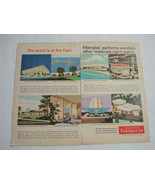 1964 World&#39;s Fair 2 Page Ad Owens-Corning Fiberglas The Proof Is At The ... - $10.96 CAD