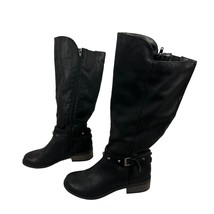 Arizona Jeans Black Knee-High Womens Boots With Braided Strap &amp; Buckle S... - $38.00 CAD