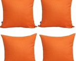 Orange 18X18-Inch/45X45-Cm 4-Pack 100% Cotton Comfy Solid Decorative Throw - $36.92