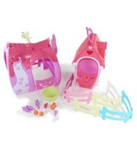 2012 Zhu Zhu Pets Ponies Pink Gable Stable Cottage Coral Playset Cepia Toys - $761.39 MXN