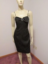 BETSEY JOHNSON Sexy Spaghetti Strap Black Jacquard Dress Sz 4 Lined NWTs... - $109.95