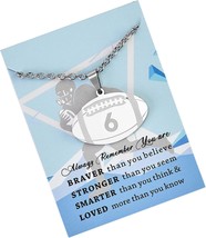 Football Number Necklace with Message Card Braver - $1,005.23 MXN