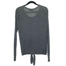 Madewell Women&#39;s size Medium Fine Knit L/S Sweater Top Tie Front Charcoa... - £20.07 GBP