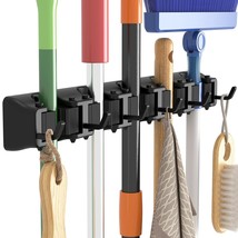 Mop And Broom Holder Wall Mount, Anti-Slip Broom Hanger For Kitchen Organization - £15.97 GBP