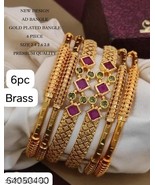 South Indian Women 6  Pcs Bangles/ Bracelet Gold Plated Fashion Wedding ... - £30.99 GBP