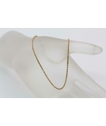 Fine 14K Yellow Gold Rope Chain Ankle Bracelet Anklet 8.5&quot; Long 1.6 Grams - $178.62 CAD
