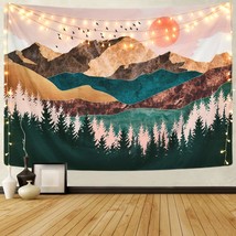 Mountain Tapestry Forest Tree Tapestry Sunset Tapestry Nature Landscape Tapestry - £18.78 GBP