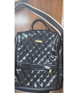Cluci Quilted Black Handbag Backpack Faux Leather w/ Adj Stp - $44.55