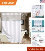 Hotel-Grade Waterproof Shower Curtain with Removable Snap-In Liner, Chec... - $38.00