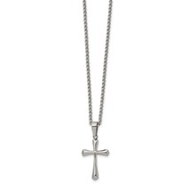Chisel Stainless Steel Polished Cross Pendant on a 22 inch Rolo Chain Ne... - $45.00