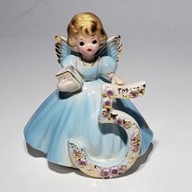 Vintage Josef Originals 5 Year Old Birthday Girl Blue Angel 3.75&quot; Figurine - £9.34 GBP