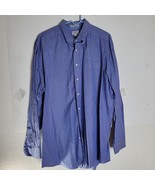 Mens LL Bean Blue Plaid Long Sleeve Button Front Shirt Size 18 Neck 37 S... - $17.77