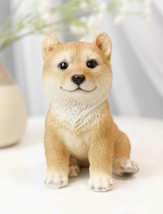 Lifelike Realistic Japanese Shiba Inu Puppy Dog Figurine With Glass Eyes... - £21.26 GBP