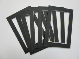 Picture Framing Mats 4x6 for 3x4 small wallet size  photo Black mats SET OF 9 - £5.86 GBP