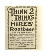 Hires Root Beer Soda Pop 1894 Advertisement Victorian Think 2 Thinks ADB... - €17,41 EUR