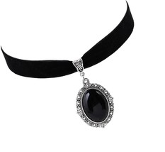 Gothic Vintage Victorian Choker Necklace, Cameo Black - £36.26 GBP
