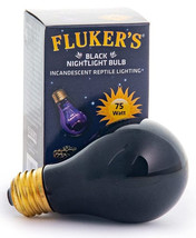 [Pack of 3] Flukers Black Nightlight Bulb Incandescent Reptile Light 75 watt - £27.75 GBP