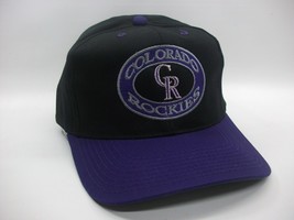 Colorado Rockies Annco Hat Vintage Black Purple Snapback MLB Baseball Cap - £15.95 GBP