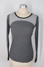 Vince S Gray Colorblock Cotton Stretch Long Sleeve Tee Top Peru - £20.96 GBP