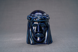 Handmade Mini Keepsake Urn &quot;The Christ&quot; - Cobalt Metallic | Ceramic - £95.92 GBP+