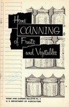 Home Canning of Fruits and Vegetables U.S. Government Printing Office  1976 - £15.83 GBP