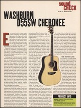 Washburn D55SW Cherokee acoustic guitar review 1996 sound check article ... - £3.32 GBP