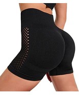 Women&#39;s Workout Yoga Shorts, Seamless High Waist Lifting Booty Shorts,  ... - £10.63 GBP