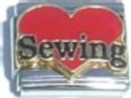 Sewing Heart Italian Charm - £7.09 GBP
