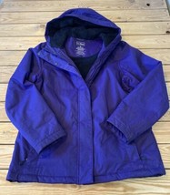 LL Bean Women’s Full zip Waterproof Hooded Coat size M Purple DA - $34.65