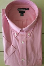 Men&#39;s Dress Shirt Short Sleeve Classic Fit Vibrant Pink Gingham Med  Lg  XL  XXL - £12.77 GBP
